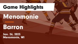 Menomonie  vs Barron  Game Highlights - Jan. 26, 2023