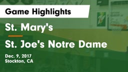 St. Mary's  vs St. Joe's Notre Dame Game Highlights - Dec. 9, 2017