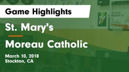 St. Mary's  vs Moreau Catholic Game Highlights - March 10, 2018