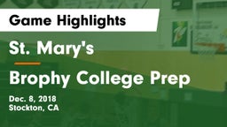 St. Mary's  vs Brophy College Prep  Game Highlights - Dec. 8, 2018