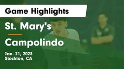 St. Mary's  vs Campolindo  Game Highlights - Jan. 21, 2023