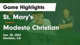 St. Mary's  vs Modesto Christian Game Highlights - Jan. 30, 2023