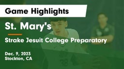 St. Mary's  vs Strake Jesuit College Preparatory Game Highlights - Dec. 9, 2023