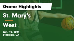 St. Mary's  vs West Game Highlights - Jan. 10, 2024