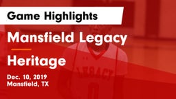 Mansfield Legacy  vs Heritage  Game Highlights - Dec. 10, 2019