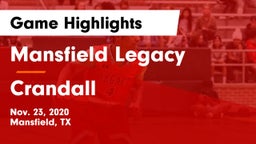 Mansfield Legacy  vs Crandall  Game Highlights - Nov. 23, 2020