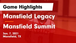 Mansfield Legacy  vs Mansfield Summit  Game Highlights - Jan. 7, 2021