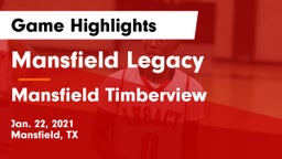 Mansfield Legacy  vs Mansfield Timberview  Game Highlights - Jan. 22, 2021