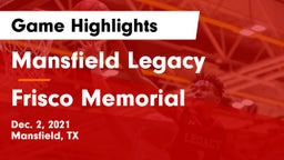 Mansfield Legacy  vs Frisco Memorial  Game Highlights - Dec. 2, 2021