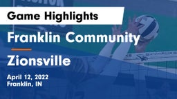 Franklin Community  vs Zionsville  Game Highlights - April 12, 2022