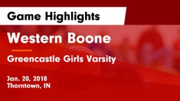Western Boone  vs Greencastle  Girls Varsity Game Highlights - Jan. 20, 2018