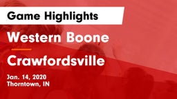 Western Boone  vs Crawfordsville  Game Highlights - Jan. 14, 2020