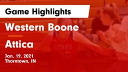 Western Boone  vs Attica  Game Highlights - Jan. 19, 2021