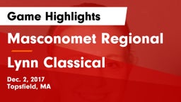 Masconomet Regional  vs Lynn Classical  Game Highlights - Dec. 2, 2017