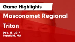 Masconomet Regional  vs Triton  Game Highlights - Dec. 15, 2017