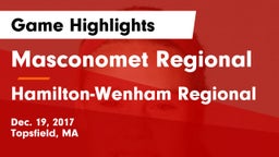 Masconomet Regional  vs Hamilton-Wenham Regional  Game Highlights - Dec. 19, 2017