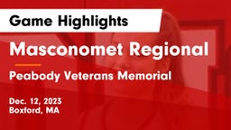 Masconomet Regional  vs Peabody Veterans Memorial  Game Highlights - Dec. 12, 2023