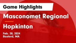 Masconomet Regional  vs Hopkinton  Game Highlights - Feb. 28, 2024