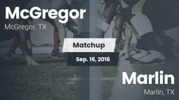 Matchup: McGregor  vs. Marlin  2016