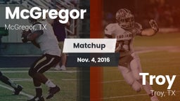 Matchup: McGregor  vs. Troy  2016