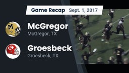 Recap: McGregor  vs. Groesbeck  2017