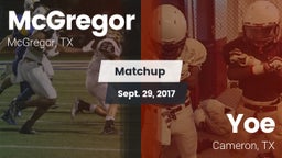 Matchup: McGregor  vs. Yoe  2017