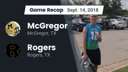 Recap: McGregor  vs. Rogers  2018