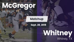 Matchup: McGregor  vs. Whitney  2018