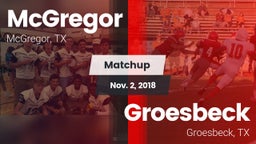 Matchup: McGregor  vs. Groesbeck  2018