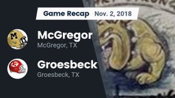 Recap: McGregor  vs. Groesbeck  2018