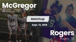 Matchup: McGregor  vs. Rogers  2019