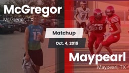 Matchup: McGregor  vs. Maypearl  2019