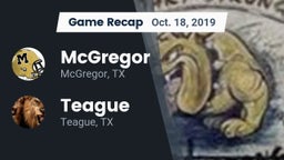 Recap: McGregor  vs. Teague  2019