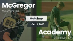 Matchup: McGregor  vs. Academy  2020