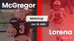 Matchup: McGregor  vs. Lorena  2020