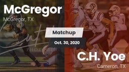 Matchup: McGregor  vs. C.H. Yoe  2020