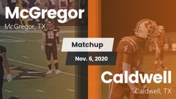 Matchup: McGregor  vs. Caldwell  2020