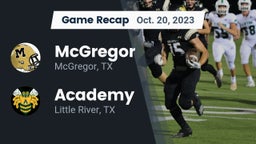 Recap: McGregor  vs. Academy  2023
