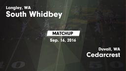 Matchup: South Whidbey High vs. Cedarcrest  2016