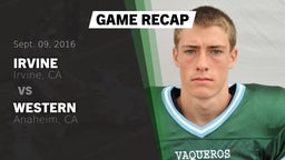 Recap: Irvine  vs. Western  2016