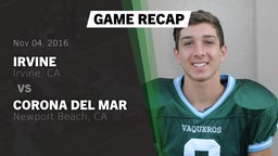 Recap: Irvine  vs. Corona del Mar  2016