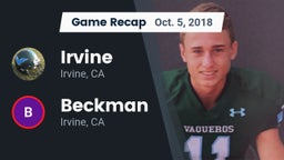 Recap: Irvine  vs. Beckman  2018