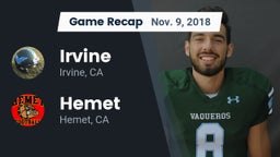 Recap: Irvine  vs. Hemet  2018