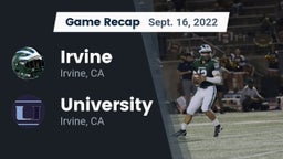 Recap: Irvine  vs. University  2022