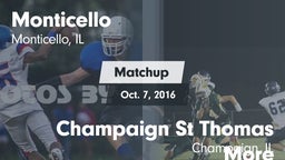 Matchup: Monticello High vs. Champaign St Thomas More  2016