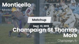 Matchup: Monticello High vs. Champaign St Thomas More  2019