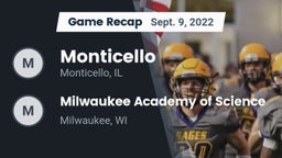Recap: Monticello  vs. Milwaukee Academy of Science  2022