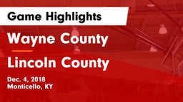Wayne County  vs Lincoln County Game Highlights - Dec. 4, 2018
