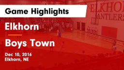 Elkhorn  vs Boys Town  Game Highlights - Dec 10, 2016