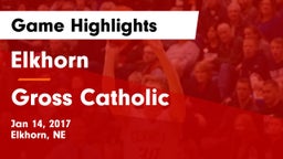 Elkhorn  vs Gross Catholic  Game Highlights - Jan 14, 2017